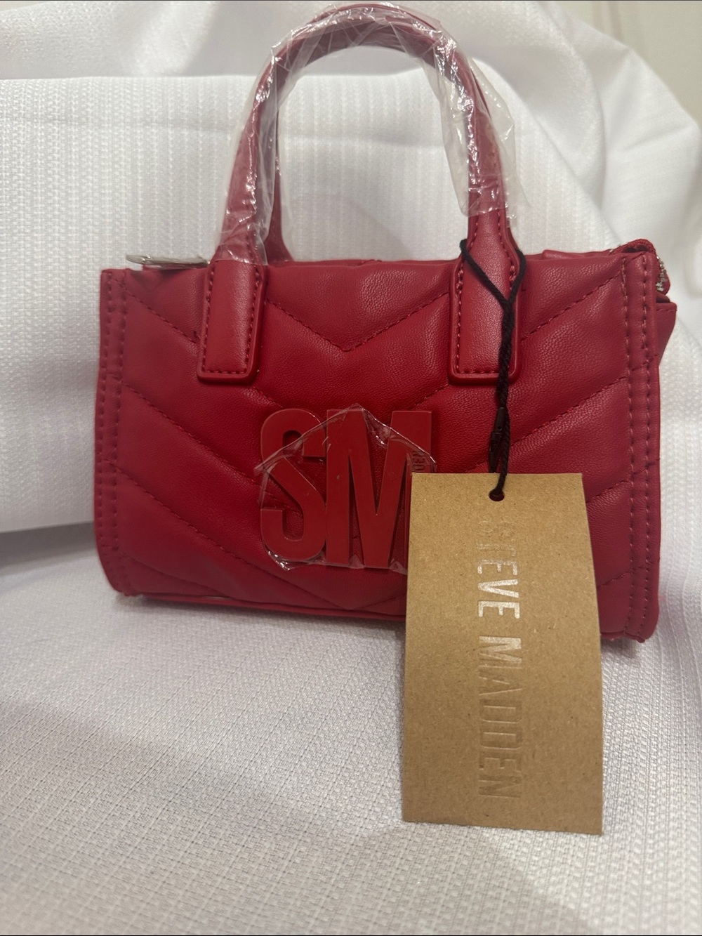 NWT Steve Madden CHEVY Red Quilted Mini Crossbody